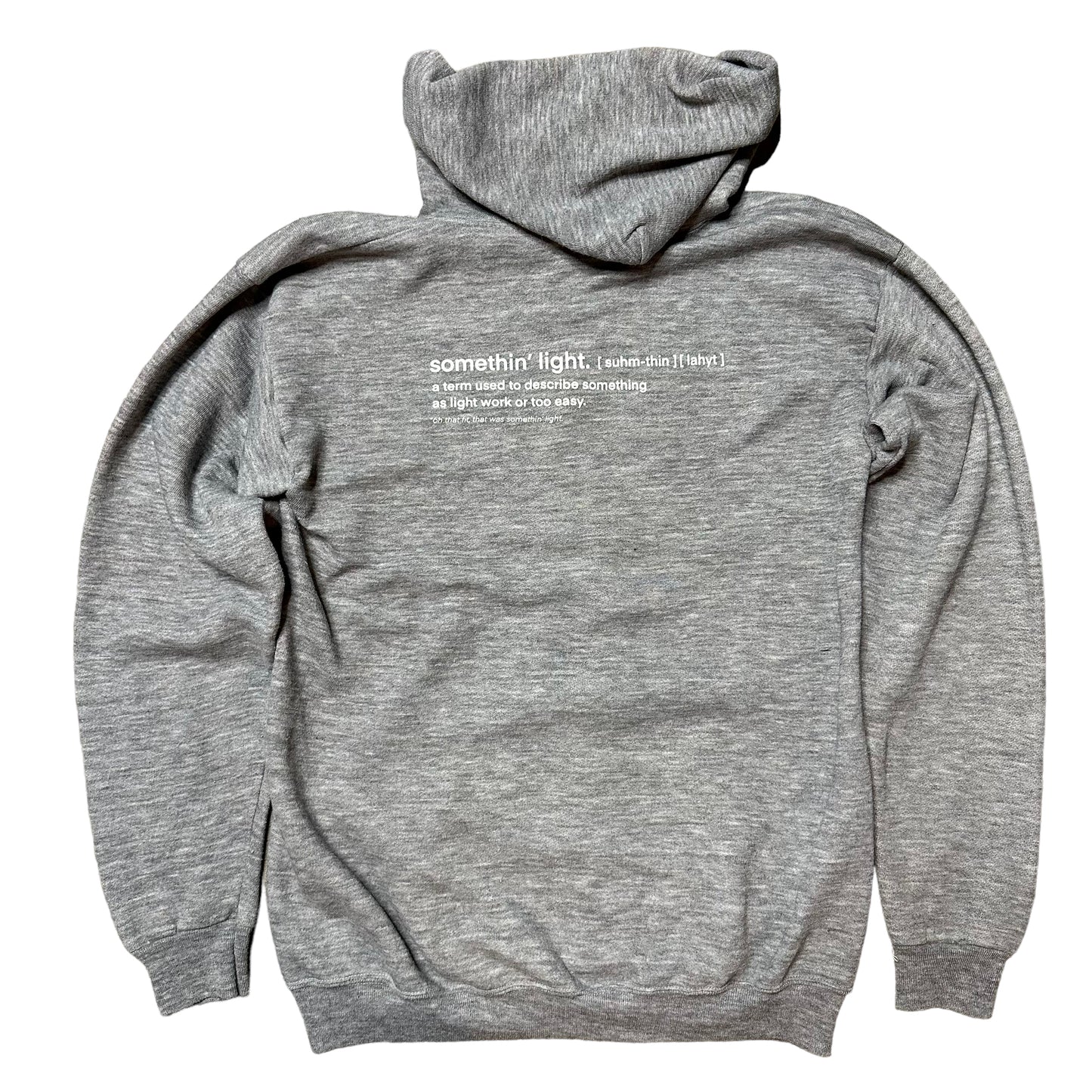 “somethin’ light” Zip Up Hoodie