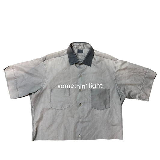 “somethin’ light” Sun Faded Box Cut Button Up