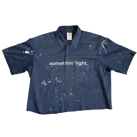 “somethin’ light” Paint Splattered Dickies Work Shirt