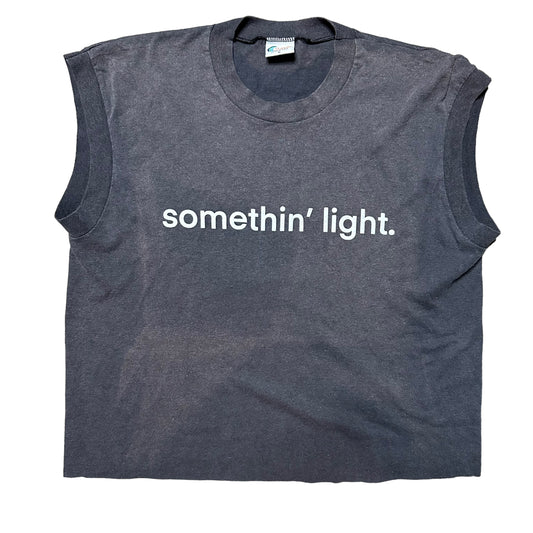 “somethin’ light” Sun Faded Sleeveless Box Cut Tee