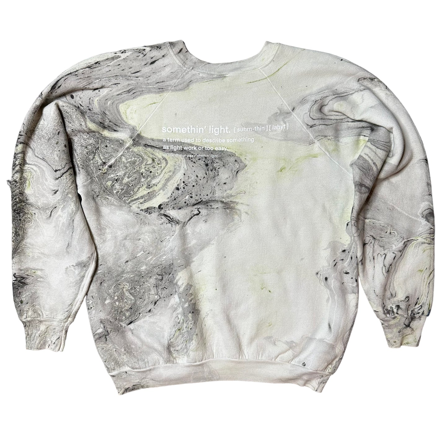 “somethin’ light” Marble Crewneck