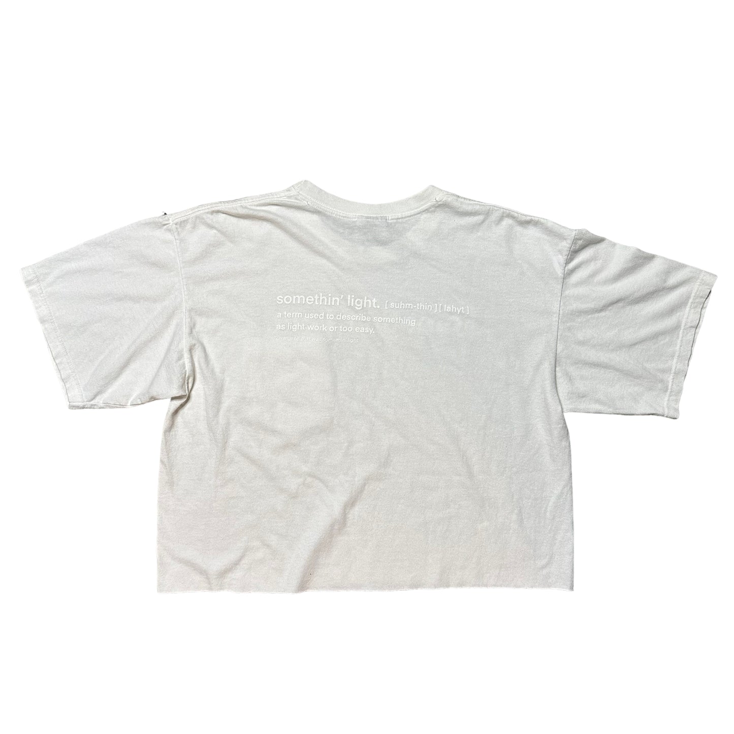 “somethin’ light” Box Cut Pocket Tee