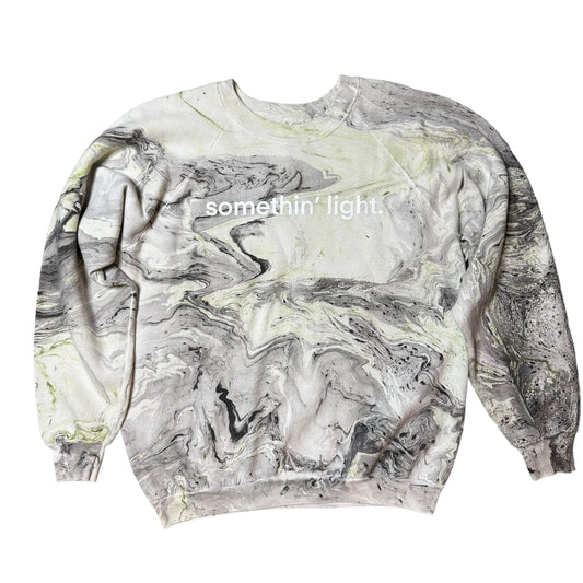 “somethin’ light” Marble Crewneck